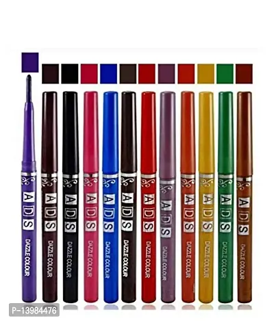 SWIPA ADS Dazzle Eye/Lip Liner Multicolour Pencil(Pack Of-12) Kajal