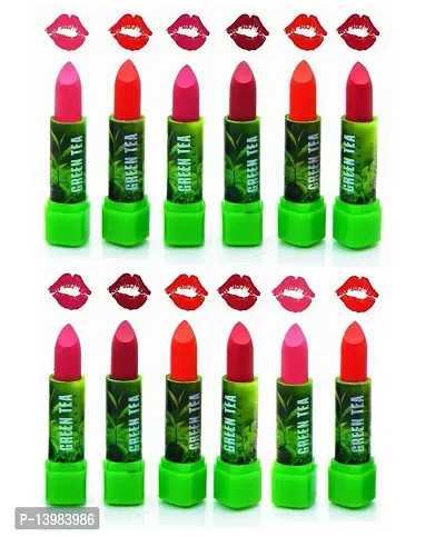 SWIPA Green Tea Lipstick Set Of 12(Multicolor)