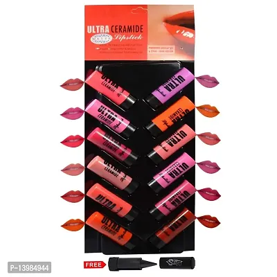 SWIPA ADS Ultra Ceramide Matte Lipstick Multicolor Combo Of 12-thumb2