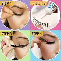 Swipa 7 Pieces Eyelashes with Eyelash Glue and Eyelash Curler With 36Hrs Waterproof Eyeliner-thumb1