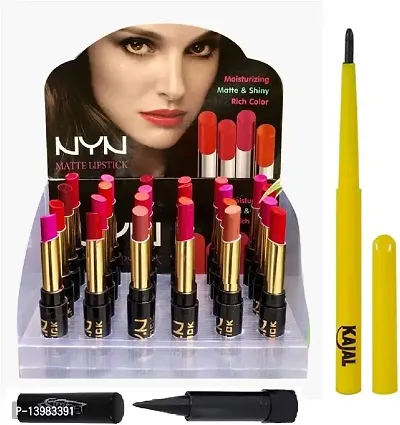 SWIPA Kajal,24 Pcs Moisturzing Matte Lipstick,1Pcs Colossal Kajal