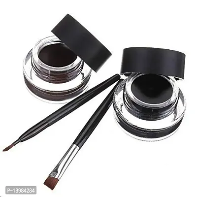 SWIPA 24hr Waterproof eyeliner gel makeup cosmetics eyes Tools Black  Brown with 2 brush 7g