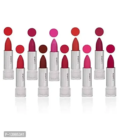 Swipa A.D.S Nackline 10 in 1 Matte Mini Lipstick Multicolor Long Lasting Matte Pack of 10