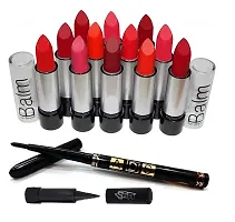 SWIPA Kajal+12Pcs Cute Cat Lipstick+Black Eyeliner Pencil (14 Items in the set)-thumb1