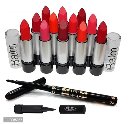 SWIPA Kajal+12Pcs Cute Cat Lipstick+Black Eyeliner Pencil (14 Items in the set)-thumb2