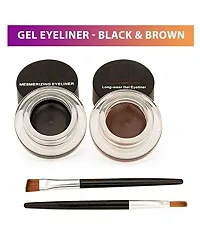 SWIPA Black And Brown Gel Eyeliner,4Pair Eyelashes, Eyelashes Curler-thumb1