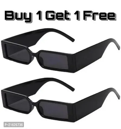 Riding Glasses Rectangular Sunglasses combo For Men and Women Black-thumb0