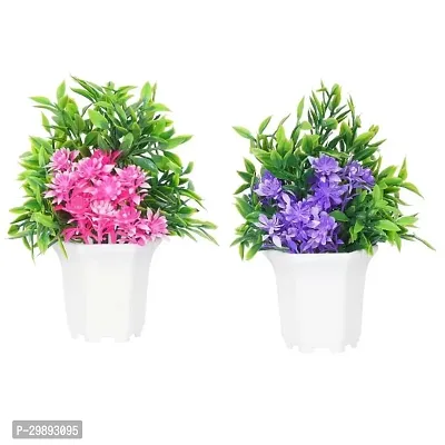 Decorative Artificial Plant With Plastic Pot- Pack Of 2