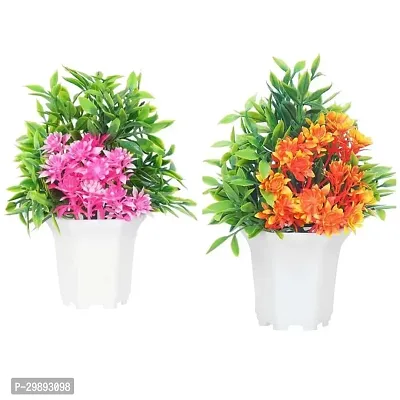 Decorative Artificial Plant With Plastic Pot- Pack Of 2