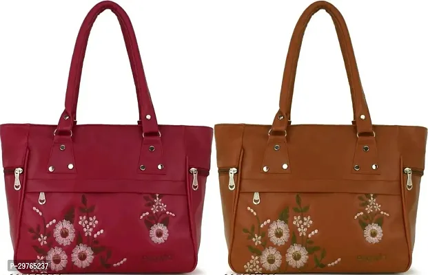 Stylish Multicoloured PU  Handbags For Women Pack Of 2