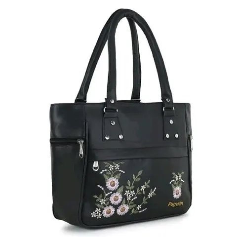 PAGWIN Women PU Leather Handbags Embroidered Bags Fashion Bags Top Handle