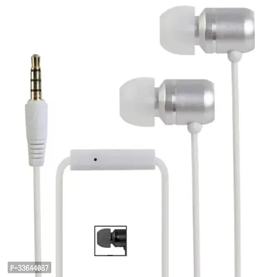 Stylish White In-ear With Microphone Wired - 3.5 MM Single Pin Headphones