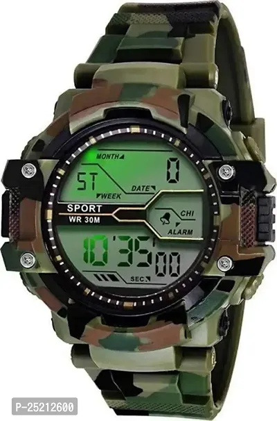 Green Scapper Green Army LED Digital Watch for Kid's-Children's-Boy's  Girl's-4523