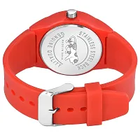 Green Scapper Multicolor Rubber Strap Analog Watch for Men-6788 (Red)-thumb3