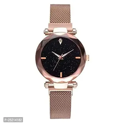 Green Scapper Rose-Gold Magnet Metal Strap Analog Watch for Girls  Women -7422