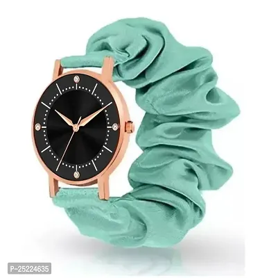 Green Scapper Luxury Ribin Scrunchie Analog Watch for Women-2526 (SkyBlue)-thumb0