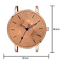 Green Scapper Luxury Brown Leather Strap Analog Watch for Women  Girls-9002-thumb3