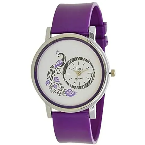 Scapper Rubber Strap Watches for Girl's Women's-6732 (Purple)