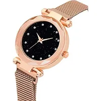 Green Scapper Analogue Girls' Watch (Rose-Gold Metal Strap) (Black)-thumb1