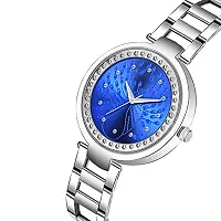 Green Scapper Blue Dial Metal Strap Analogue Girls' Watch with Bracelet-0453 (Rose Gold)-thumb1