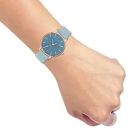 Green Scapper Luxury Blue Leather Strap Analog Watch for Women  Girls-9002 (Slight Color Change in Belt)-thumb4