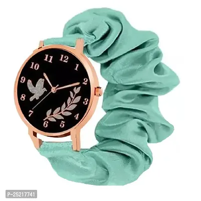 Green Scapper Luxury Ribin Scrunchie Analog Watch for Women-8800 (SkyBlue)