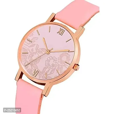 Green Scapper Multicolor Leather Strap Rich Look Designer Luxury Analog Watch for Girls Analog Watch - for Women (Pink)-thumb2