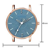 Green Scapper Luxury Blue Leather Strap Analog Watch for Women  Girls-9002 (Slight Color Change in Belt)-thumb3