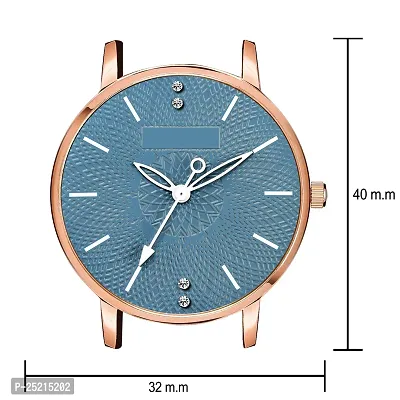 Green Scapper Luxury Blue Leather Strap Analog Watch for Women  Girls-9002 (Slight Color Change in Belt)-thumb4