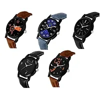 Green Scapper Multicolor Leather Strap Analog Watch Pack of 5 for Boys  Girls -7400-thumb1