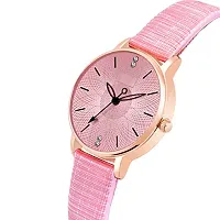 Green Scapper Multicolor Leather Strap Rich Look Designer Luxury Analog Watch for Girls Analog Watch - for Women (Pink)-thumb2