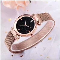 Green Scapper Rose-Gold Magnet Metal Strap Analog Watch for Girls  Women -7422-thumb1