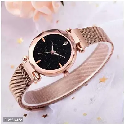 Green Scapper Rose-Gold Magnet Metal Strap Analog Watch for Girls  Women -7422-thumb2