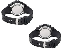 Black LED Rubber Strap Digital Watch Pack of 2 for Boys  Girls -7400-thumb4