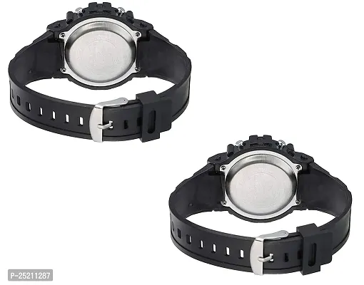 Black LED Rubber Strap Digital Watch Pack of 2 for Boys  Girls -7400-thumb5