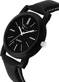 Green Scapper Luxury Black Leather Strap Analog Watch for Boys-thumb1