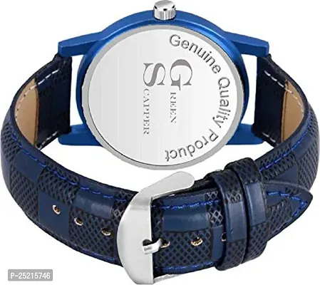 Green Scapper Multicolor Leather Strap Analog Watch for Boys-Girl's-W Omens  Men's-4560 (Blue)-thumb4