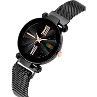 Green Scapper Multicolor Metal Strap Magnet Watches for Girl's  Women's-6732 (Black)-thumb1