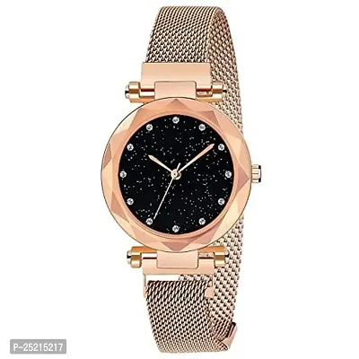 Green Scapper Analogue Girls' Watch (Rose-Gold Metal Strap) (Black)