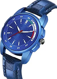 Green Scapper Multicolor Leather Strap Analog Watch for Boys-Girl's-W Omens  Men's-4560 (Blue)-thumb1