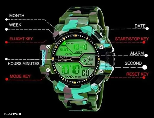 Green Scapper Green Army Sillicon LED Digital Watch for Kid's-Children's-Boy's  Girl's-4530-thumb2