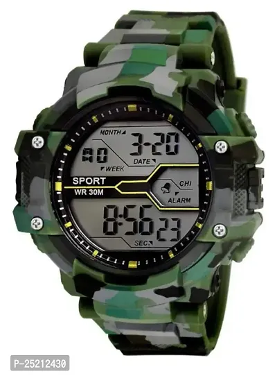 Green Scapper Green Army Sillicon LED Digital Watch for Kid's-Children's-Boy's  Girl's-4530-thumb0