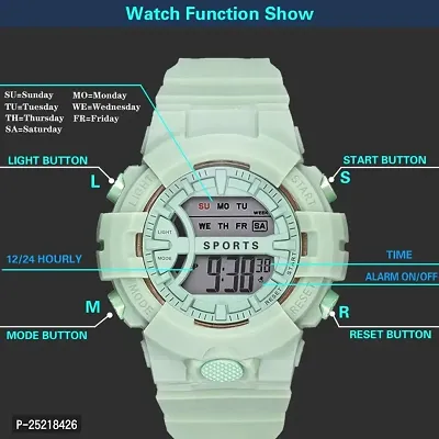 Green Scapper Army Series Shockproof Waterproof Digital Sports Watch for Men's-6566-thumb2