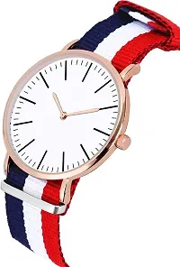 Green Scapper Analogue White Dial Multicolor Fabric Stripe Fashion Men's  Women's Wrist Watch-7220-thumb2