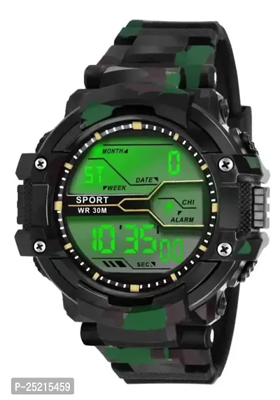 Green Scapper Green Army Sillicon LED Digital Watch for Kid's-Children's-Boy's  Girl's-4533