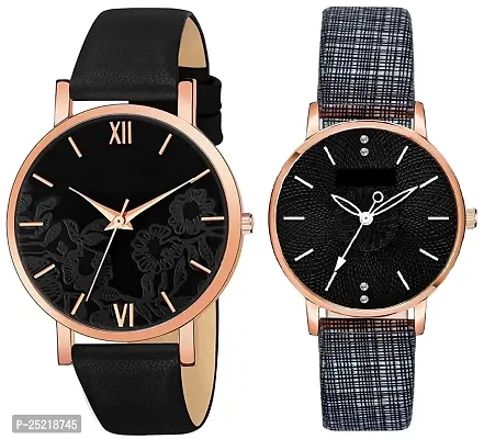 Green Scapper Multicolor Leather Strap Rich Look Designer Luxury Analog Watch for Girls Analog Watch - for Women (Black)