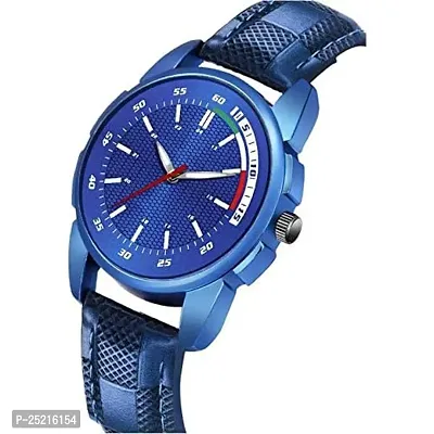 Green Scapper Multicolor Leather Strap with Bracelet Analog Watch for Men-8833 (Blue)-thumb2