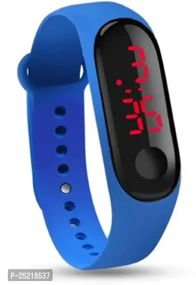 Green Scapper Sports Resistance Multicolor Sillicon Digital LED Strap Digital Watch for Kid's-Children's-Boy's  Girl's (Blue)