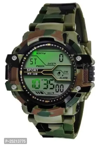 Green Scapper Green Sillicon LED Digital Watch for Boy's  Girl's-4550