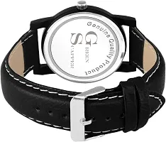 Green Scapper Luxury Black Leather Strap Analog Watch for Boys-thumb2